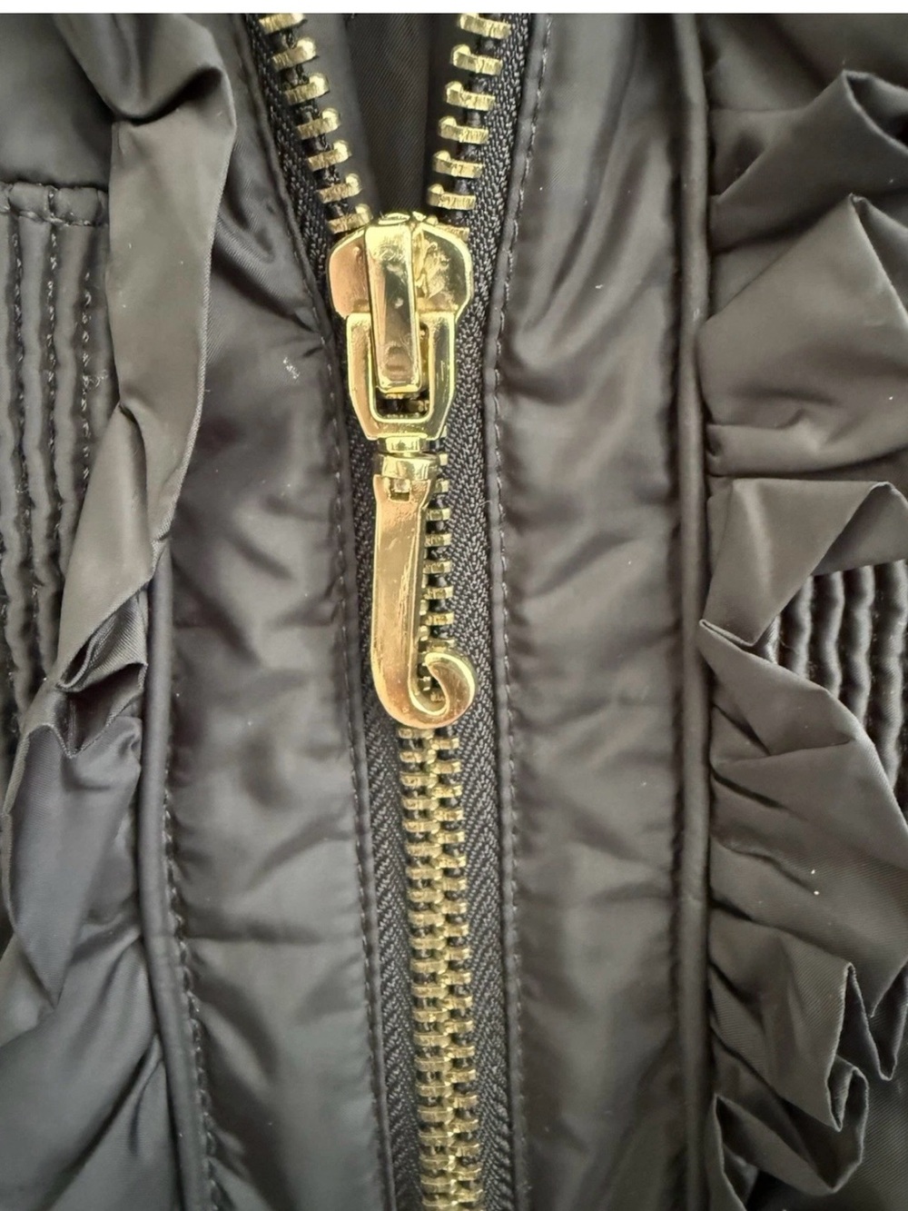Juicy Couture Women’s XS Petite Black Hooded Cinch-Waist Down Puffer Jacket EUC - Picture 7 of 10